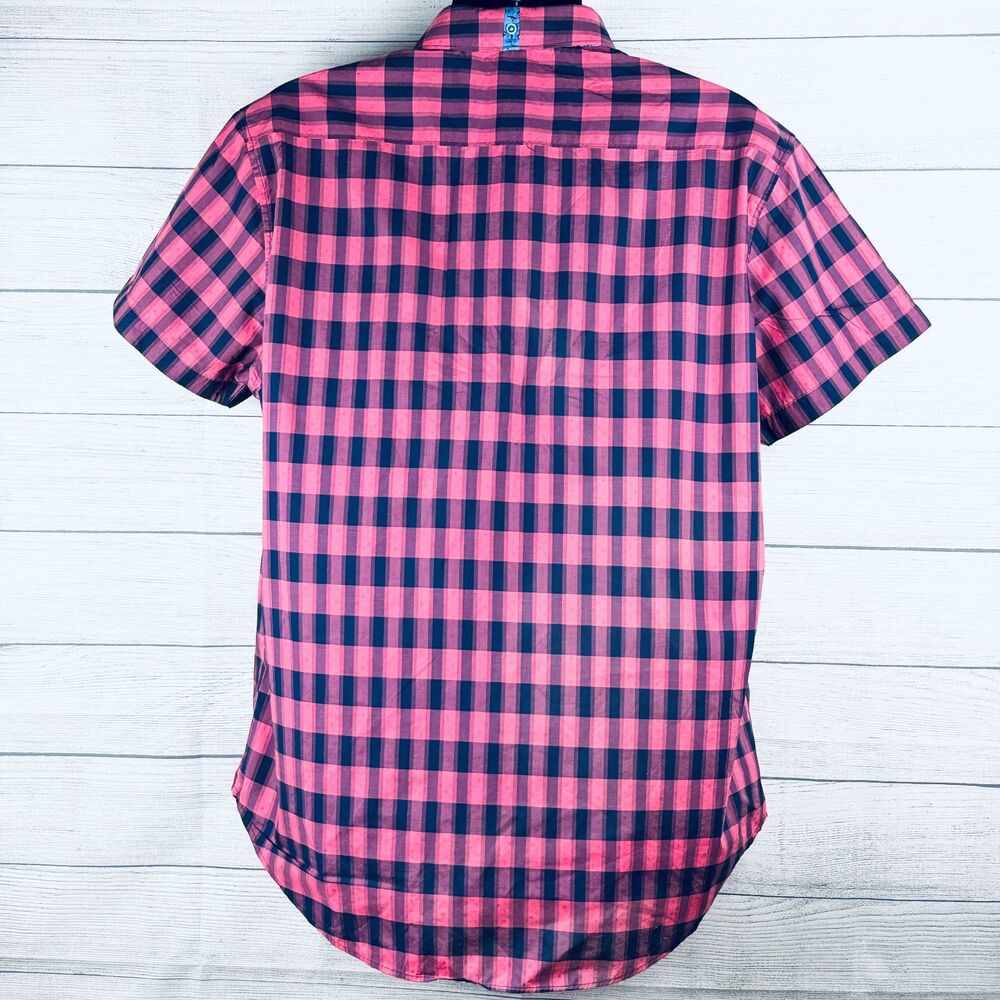 Robert Graham Shirt 2XL Pink Plaid Short Sleeve Button Up - Picture 8 of 13